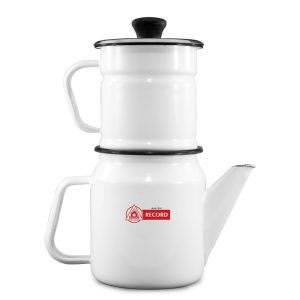 Cafetera Acero Vitrificado 2 Pzs Blanca N°10
