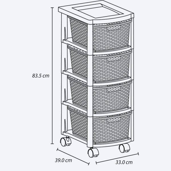 Cajonero 4 Niveles Rattan - Imagen 4