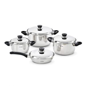 Juego de Ollas Inoxset Tapa/Acero 8 Pzs