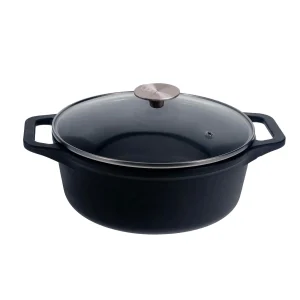 Olla Hierro Fundido / Tapa de Vidrio 24 cm