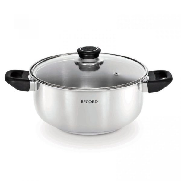 Olla Acero Inoxidable Milenium C/ Tapa Vidrio 24 Cm